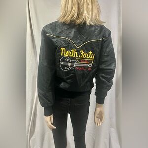 Vintage North Forty Black Bomber Jacket Med